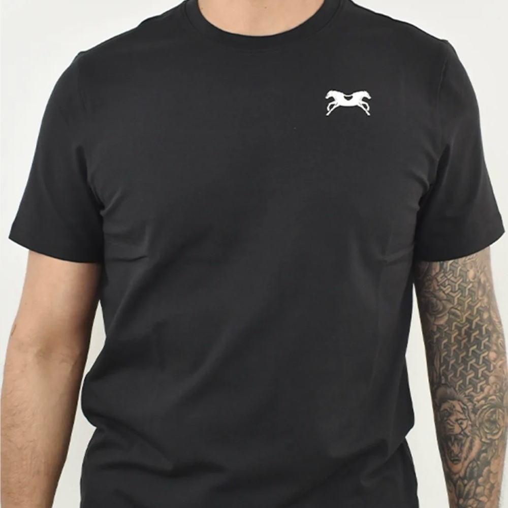 Classic Black Short Sleeve Tee with Minimalist Logo